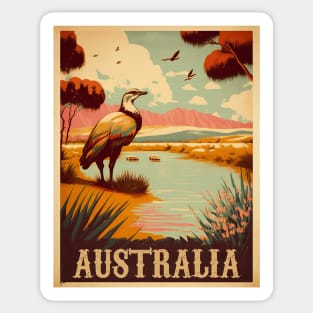 Australia Billabong Vintage Travel Art Poster Sticker